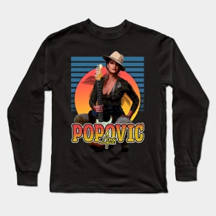 Retro Flyer Style Ana Popovic Fan Art Design Long Sleeve T-Shirt